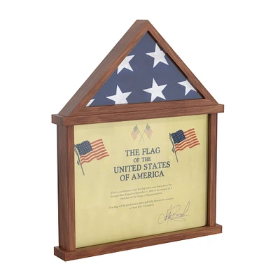 HBCY Creations Memorial Flag, Certificate And Shadow Box Display Case Small