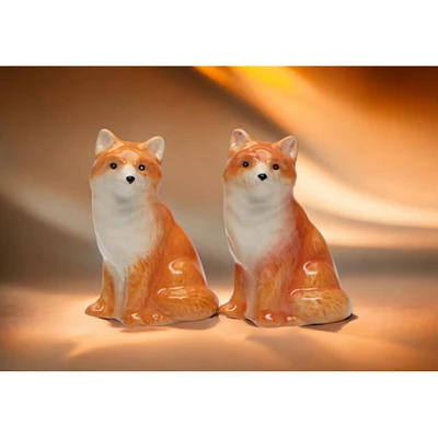 kevinsgiftshoppe Ceramic Fox Salt and Pepper Shakers, Home Dcor, Gift for Her, Gift for Mom, Kitchen Dcor, Nature Lover Gift
