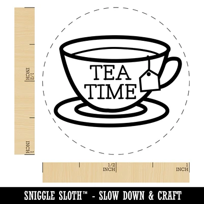 Tea Time Cup Self-Inking Rubber Stamp for Stamping Crafting Planners