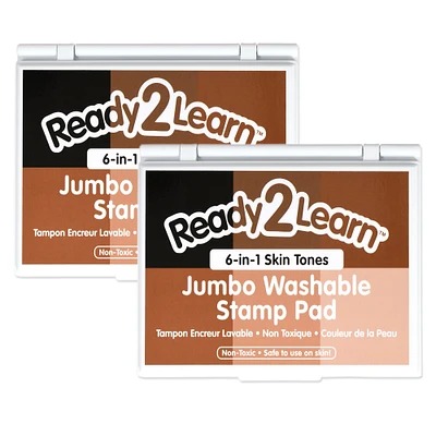 Jumbo Washable Stamp Pad - 6-in-1 - Skin Tones, Pack of 2