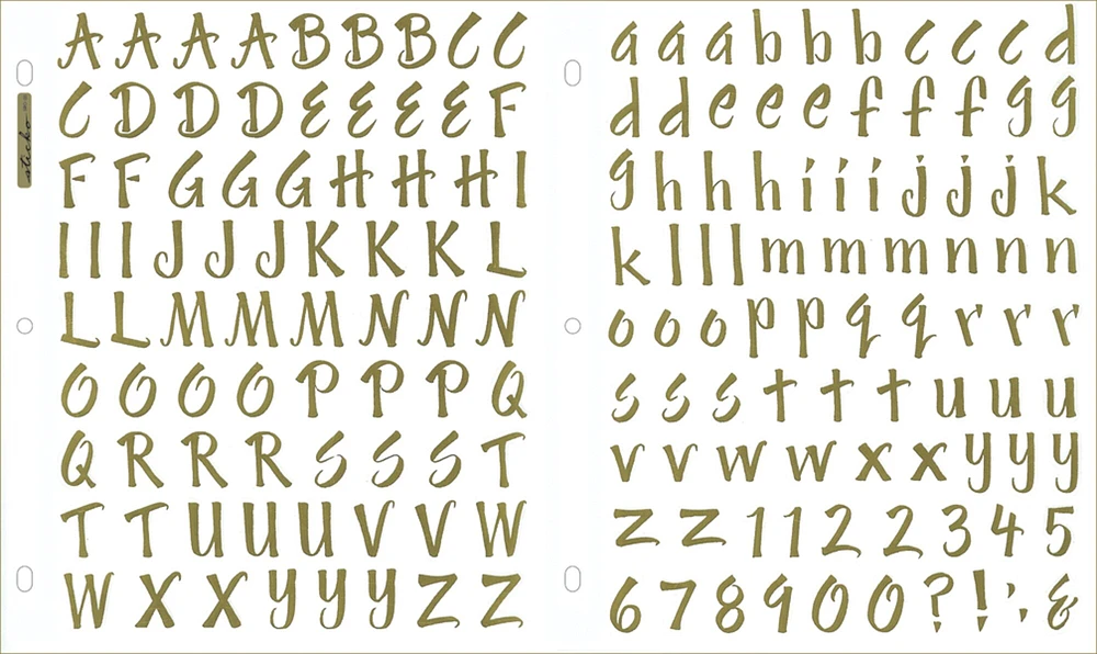 Sticko Alphabet Stickers-Brush Golden Foil
