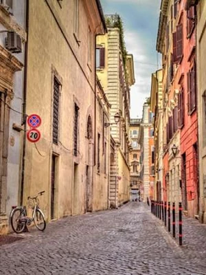 Narrow street through old buildings in Rome, Italy Poster Print by  Assaf Frank - Item # VARPDXAF20141110449X