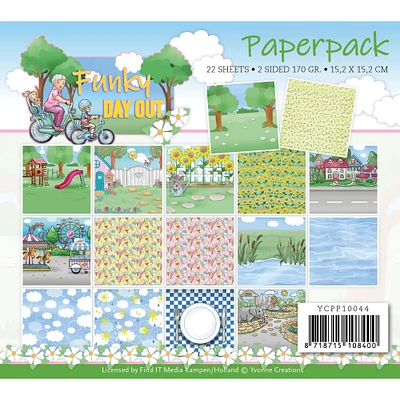 Find It Trading Yvonne Creations Paper Pack 6"X6" 23/Pkg-Funky Day Out, Double-Sided