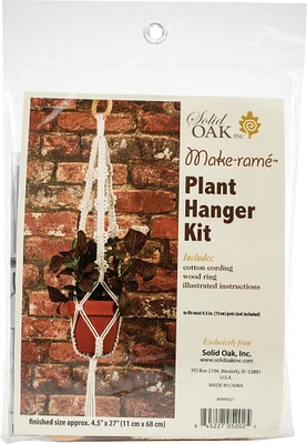 Solid Oak Macrame Plant Hanger Kit-4 Picots