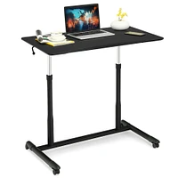 Goplus Height Adjustable Computer Desk Sit to Stand Rolling Notebook Table Black