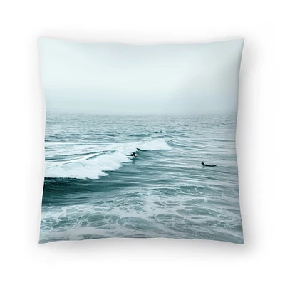 Surfers On Waves Throw Pillow Americanflat Decorative Pillow