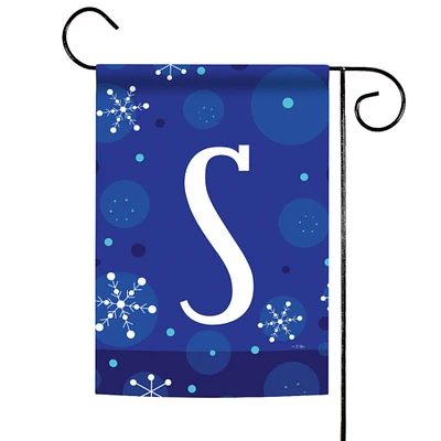 Winter Snowflakes Monogram S Decorative Winter Flag