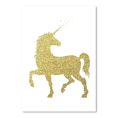 Poster Art Print - Gold Glitter Unicorn by Peach & Gold  - Americanflat