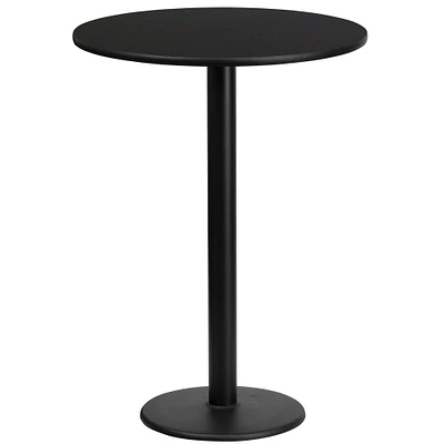 Emma and Oliver 24" Round Laminate Table Top with 18" Round Bar Height Table Base