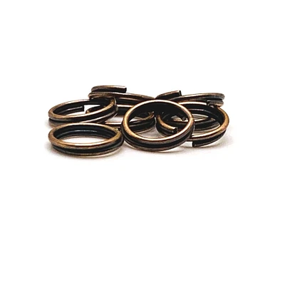 100 , 500 or 1,000 Pieces: 8 mm Antique Copper Split Double Jump Rings