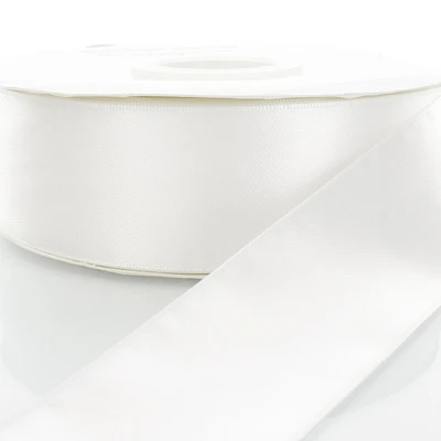 2.25" Double Faced Satin Ribbon 029 White 100yd