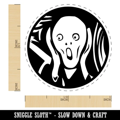 The Scream Painting by Edvard Munch Self-Inking Rubber Stamp for Stamping Crafting Planners