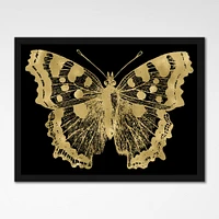 Butterfly Gold On Black by Amy Brinkman Framed Print