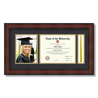 ArtToFrames 8x10 inch Diploma Frame with 6x8 Inch Image Opening and Tassel Opening - Framed with Black and Gold Mats