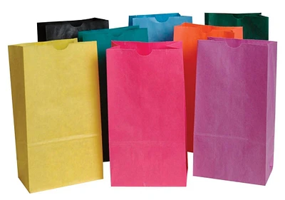School Smart Paper Gift Bags, 6 x 11 Inches, Assorted Colors, Pack of 28