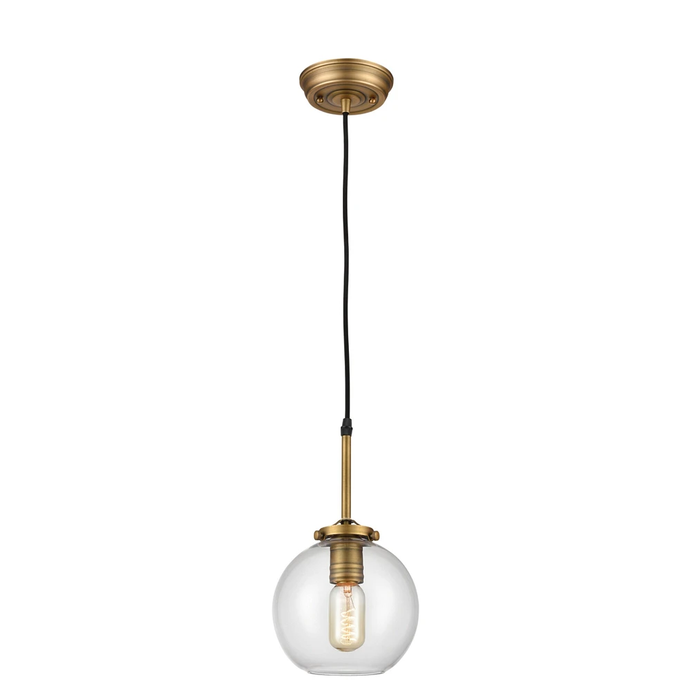 Elk Signature Mountain Creek 7 Wide 1-Light Mini Pendant - Aged Brass