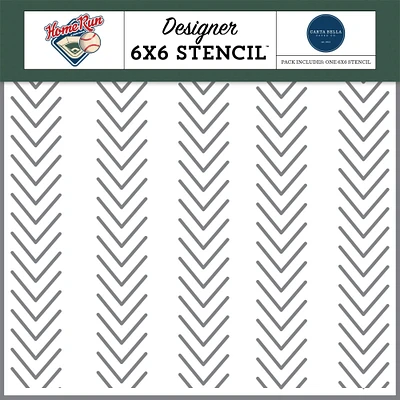 Carta Bella Stencil 6"X6"-Baseball Stitches, Home Run