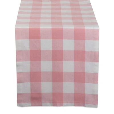 Contemporary Home Living 72" Pink and White Buffalo Checkered Rectangular Table Runner