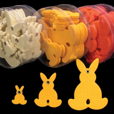 The Ribbon People Club Pack of 144 Yellow Fuzzy Felt Easter Bunnies 3"