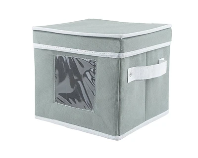 CC Home Furnishings 9" Gray and Black Square Dessert Storage Dish Container