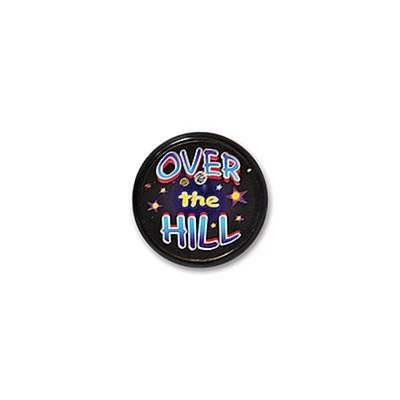 Beistle Pack of 6 Black "Over-The-Hill" Birthday Celebration Blinking Buttons 2"