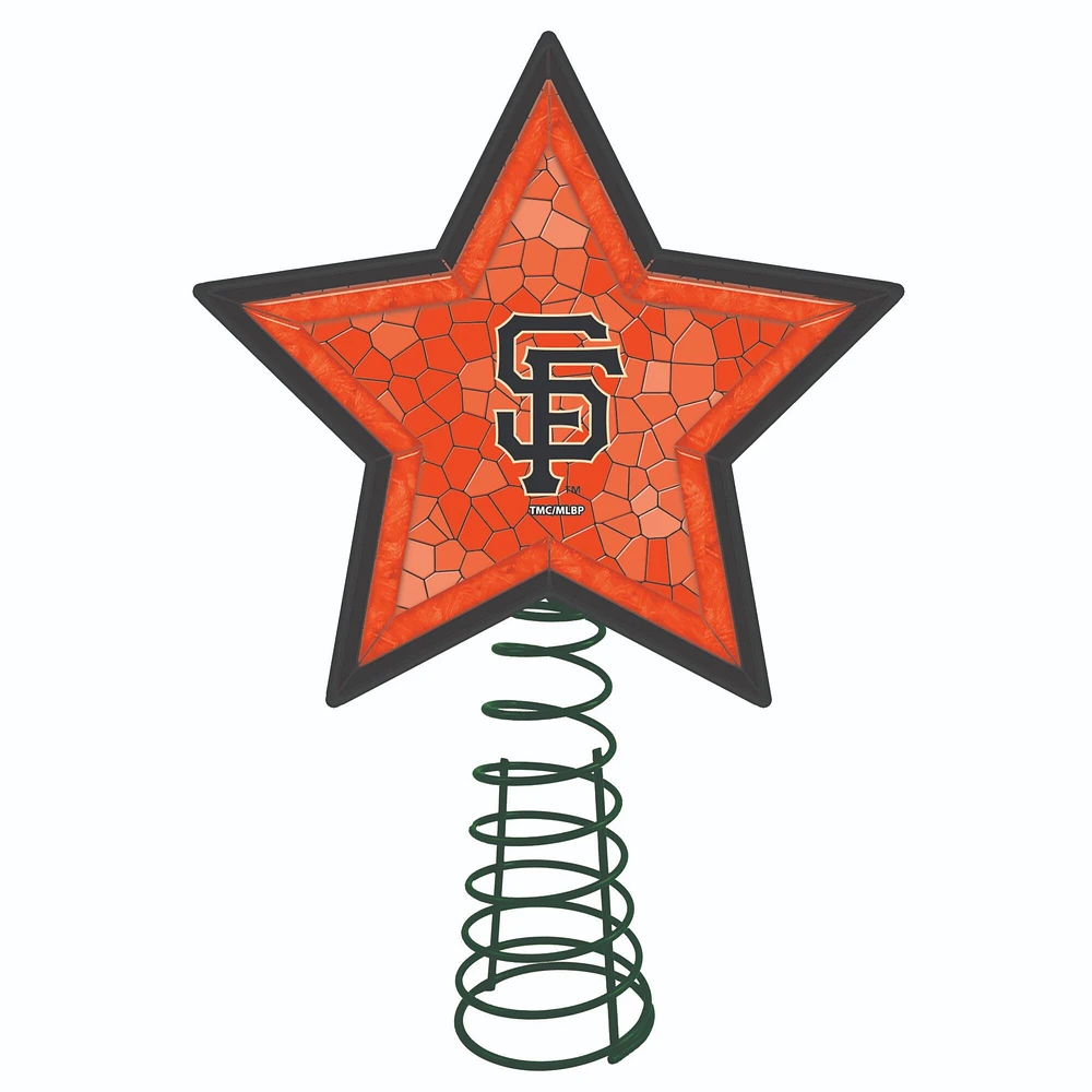 The Memory Company 10" Lighted Orange and Black Star MLB San Francisco Giants Christmas Tree Topper