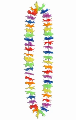 Beistle 50 Multi-Colored Rainbow Flower Tropical Luau Birthday Party Lei Necklaces 40"