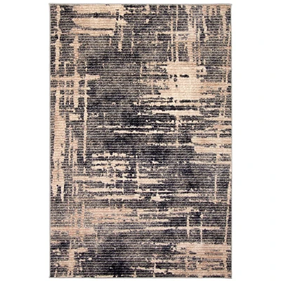 Chaudhary Living 3.75' x 6' Taupe and Gray Abstract Rectangular Area Throw Rug
