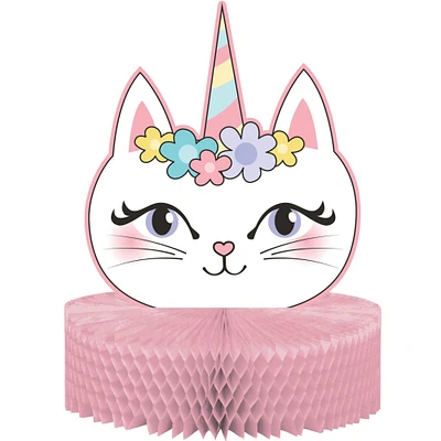 Party Central Pack of 6 Pink and White Sassy Caticorn Centerpiece 12"