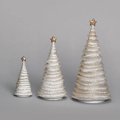 Roman Set of 3 Frosting Trees Christmas Tabletop Decorations 12.25"