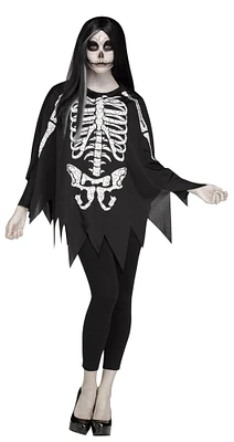 The Costume Center White and Black Skeleton Women Adult Halloween Costume - One Size