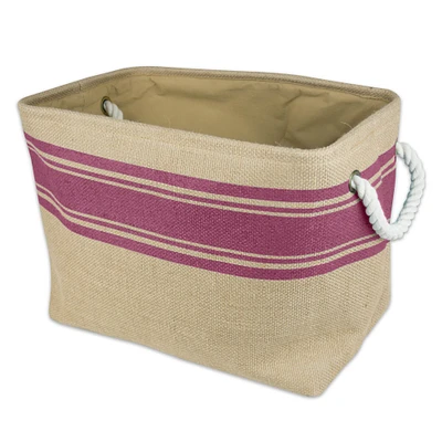 Contemporary Home Living 16" Pink and Beige Rectangular Storage Bins