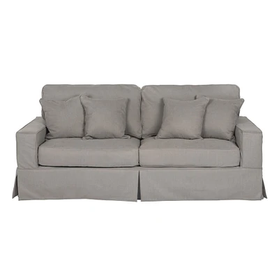 The Hamptons Collection Sunset Trading Americana Box Cushion Sofa Slipcover  Performance Fabric  Gray