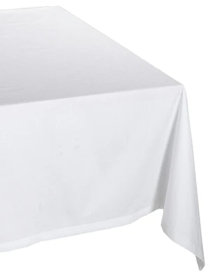 CC Home Furnishings 60" x 120" Pure White Peace Themed Rectangular Tablecloth