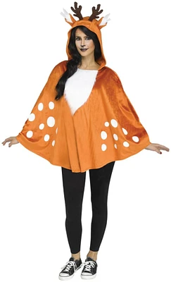 The Costume Center Orange and White Poncho Fawn Character Women Adult Halloween Costume - Large