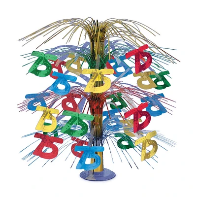 Beistle Pack of 6 Multi-Colored Happy "75th" Birthday Party Cascading Table Centerpieces 18"