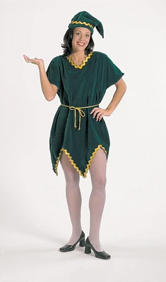 The Costume Center 3 Piece Green and Gold Christmas Elf Dress – One Size Fits Most
