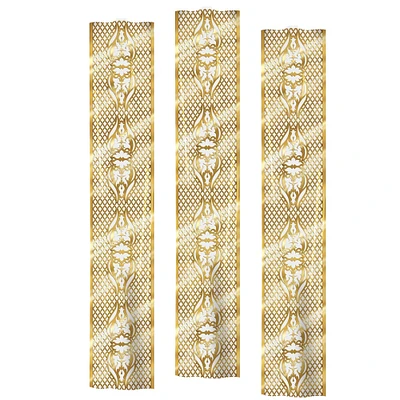 Beistle Pack of 12 Gold Lattice Entertainment Party Panels Hanging Decorations 6'