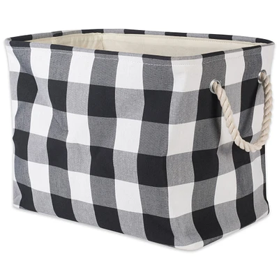 Contemporary Home Living 16" Black and White Checkered Rectangular Bin