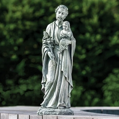Roman 20" Saint Joseph and Jesus Outdoor Garden Statue