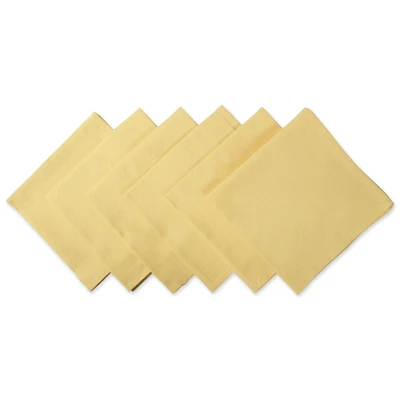 CC Home Furnishings Set of 6 Yellow Over-Sized Square Party Napkins 20”