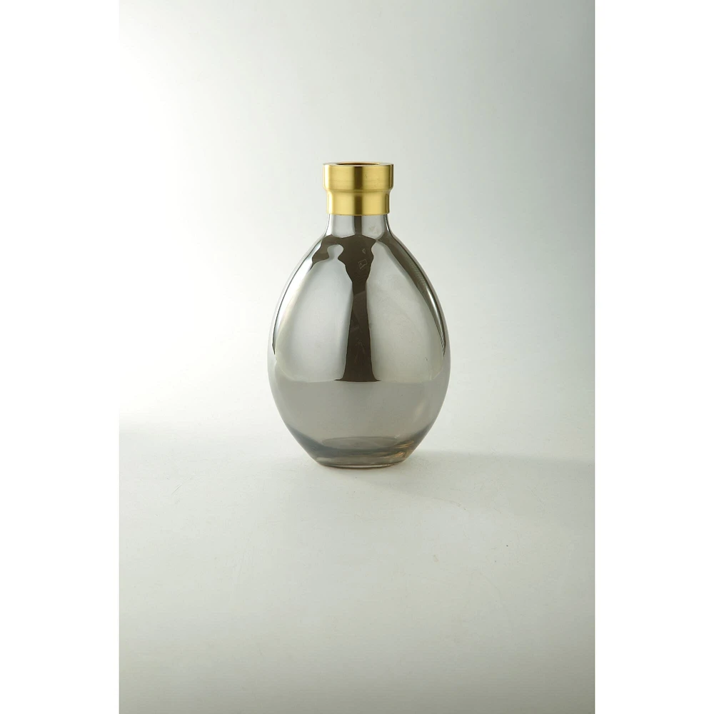 CC Home Furnishings 10" Gold Hand Blown Glass Tabletop Vase