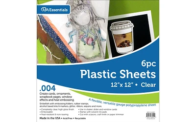 Plastic Sheet 12x12 .004" Clear 6pc