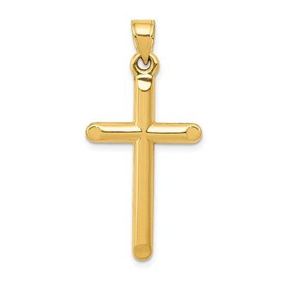 14K Yellow Gold Cross Pendant Charm Religious Jewelry 35 X 17mm