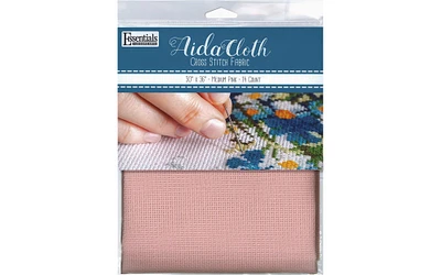 Essentials By Leisure Arts Aida Cloth, 14 count, 30" x 36", Medium pink cross stitch fabric for embroidery, cross stitch, machine embroidery and needlepoint