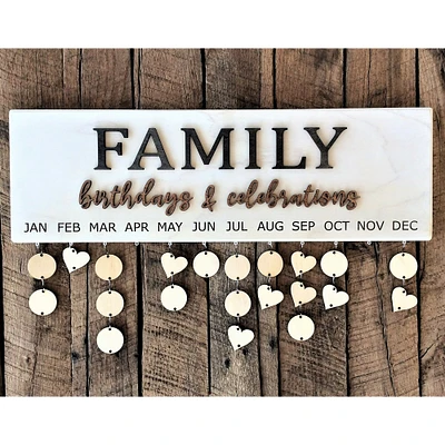 Family Birthday Board, Birthdays and Celebrations Calendar