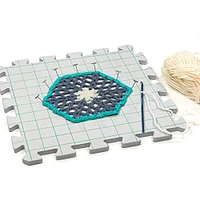 Boye Interlocking Needlepoint, Knitting, and Crochet Blocking Boards, 12'' W x 12'' L, White, 4 Pc