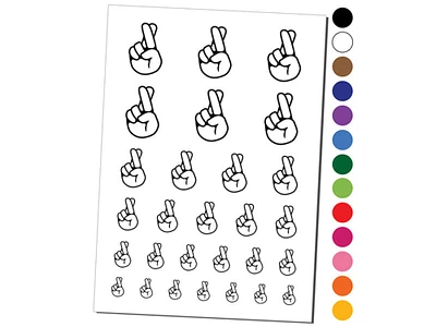 Fingers Crossed Promise Hand Gesture Temporary Tattoo Water Resistant Fake Body Art Set Collection