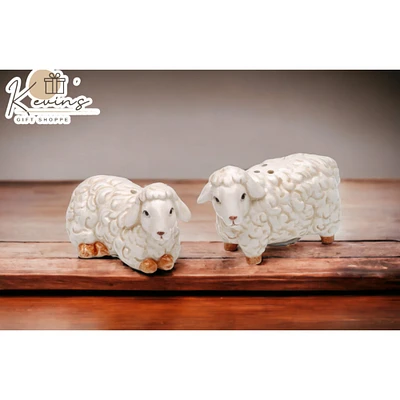 kevinsgiftshoppe Ceramic Mini Sheep Salt and Pepper Shakers, Home Dcor, Gift for Her, Gift for Mom, Kitchen Dcor, Farmhouse Dcor