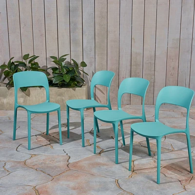 GDFStudio Dean Outdoor Plastic Chairs (Set of 2)